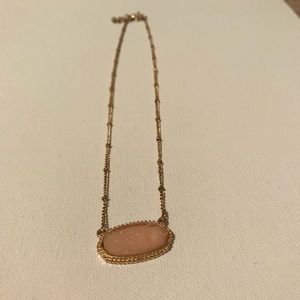 Rose colored druzy stone necklace